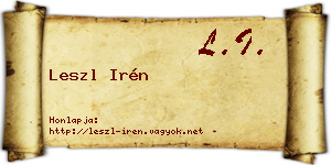 Leszl Irén névjegykártya